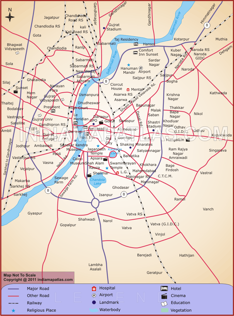 View Ahmedabad Map Hd Image PNG