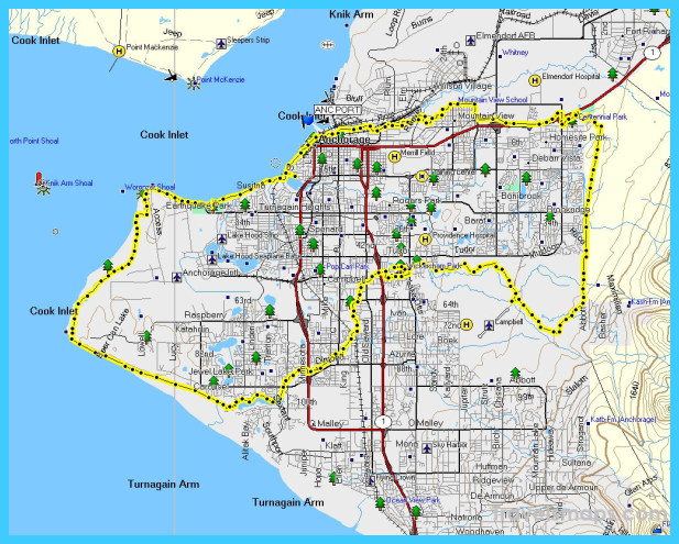 Map of Anchorage municipality, Alaska - TravelsMaps.Com