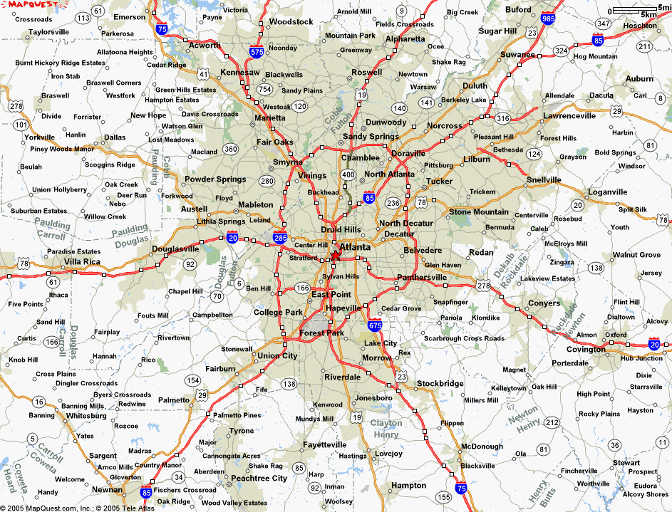 Map of Atlanta Georgia - TravelsMaps.Com