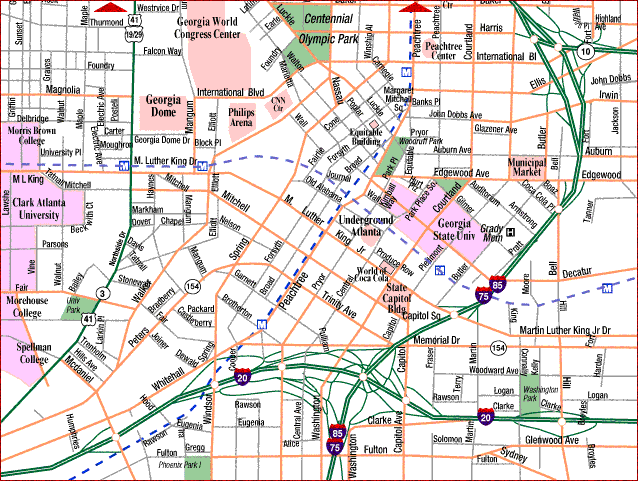 Map Of Downtown Atlanta Ga - Washington State Map