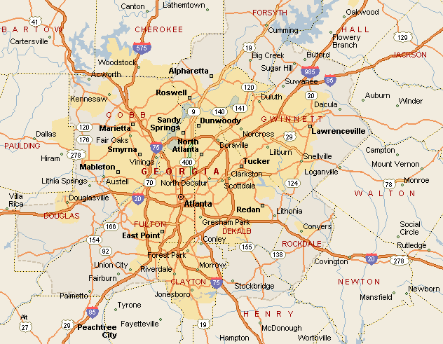 Map of Atlanta - TravelsMaps.Com