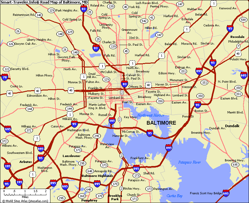 Map Of Baltimore Maryland Travelsmapscom 3352