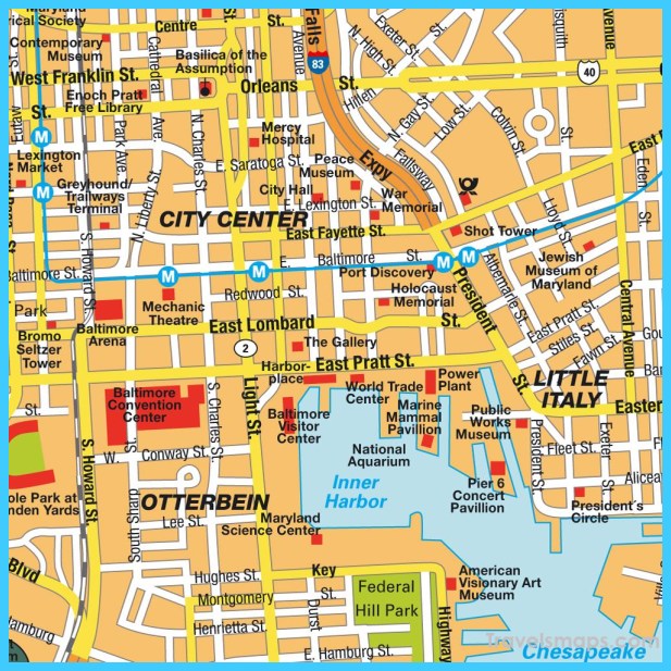 Map Of Baltimore Maryland Travelsmapscom 0066