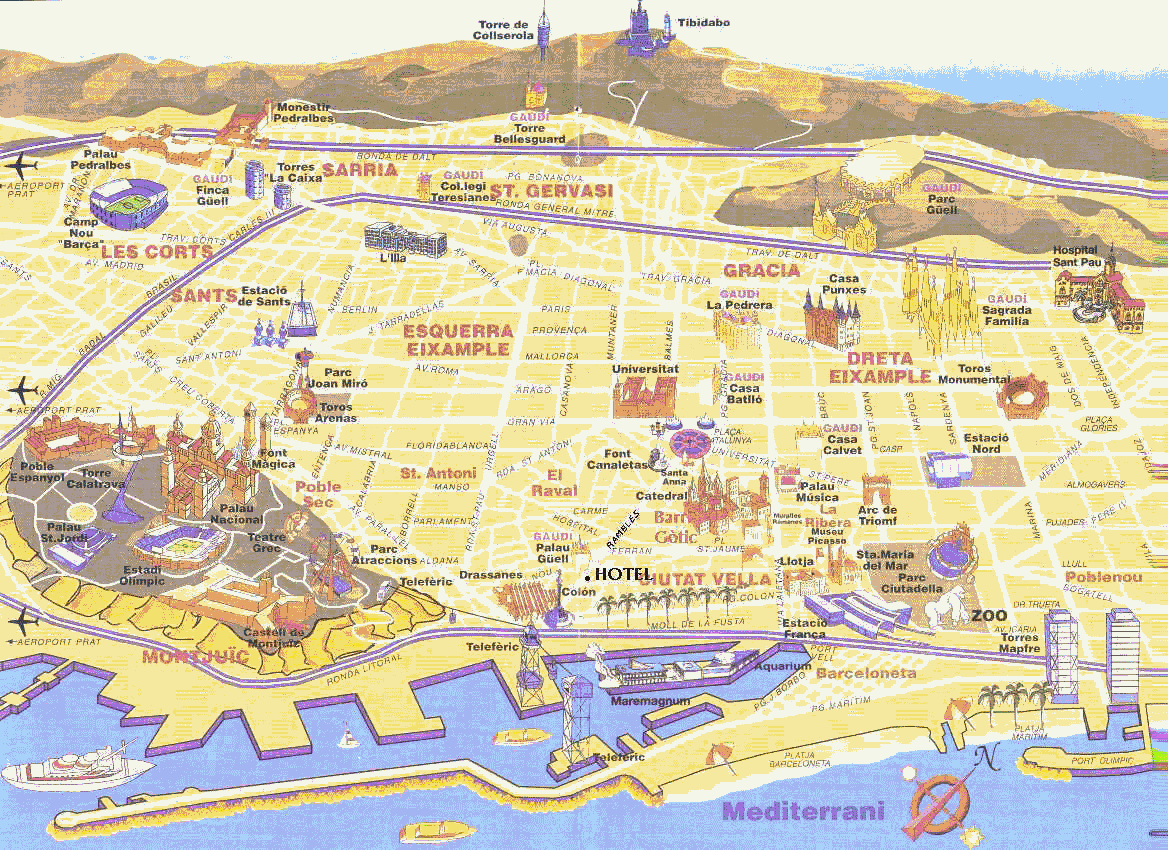 Map of Barcelona - TravelsMaps.Com