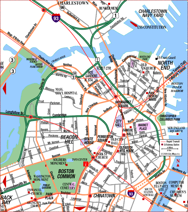 Map of Boston Massachusetts