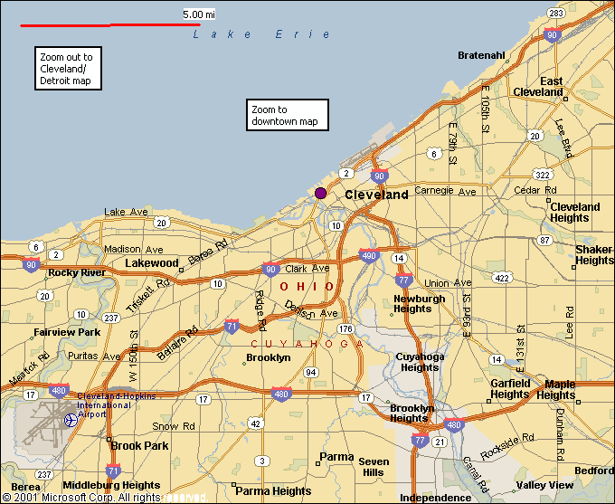 Map of Cleveland Ohio - TravelsMaps.Com