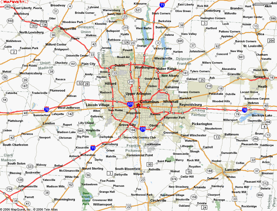 Map Of Columbus Ohio TravelsMaps Com