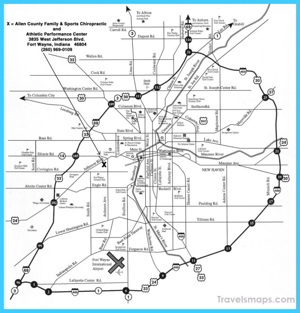 Map Of Fort Wayne Indiana Travelsmaps