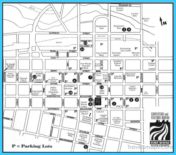 Map of Fort Wayne Indiana - TravelsMaps.Com