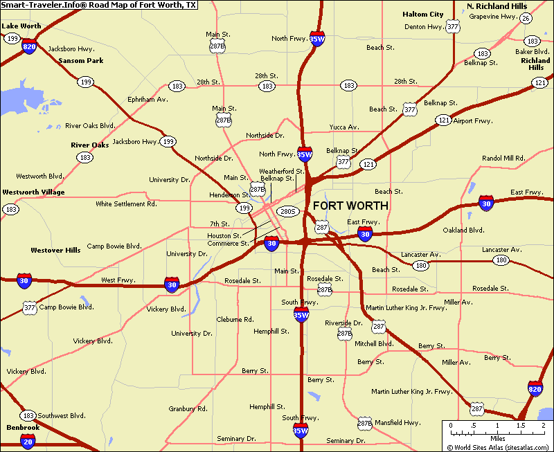 Map Of Fort Worth Texas Travelsmapscom