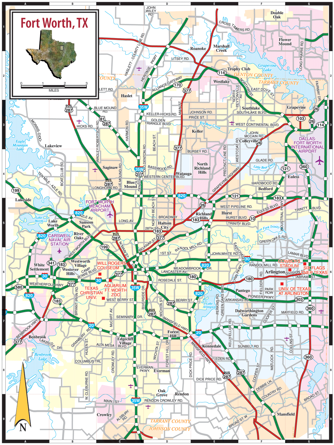 Map of Fort Worth Texas