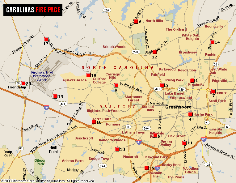 Map Of Greensboro North Carolina Travelsmaps Com