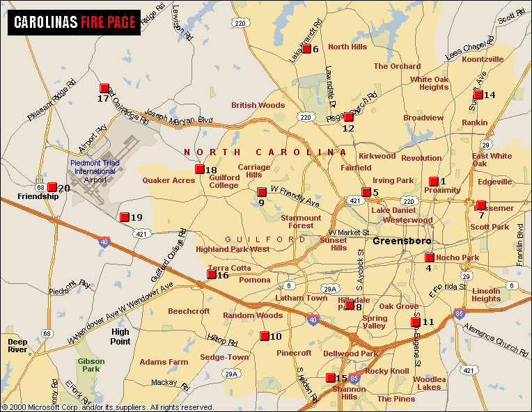 zip code map greensboro nc Map Of Greensboro North Carolina Travelsmaps Com zip code map greensboro nc