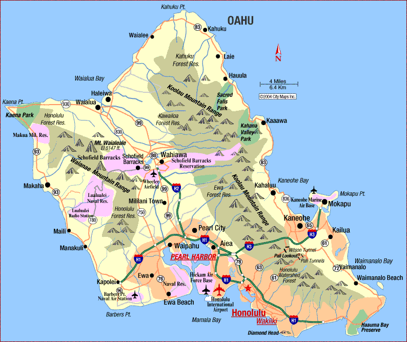 Map of Honolulu Hawaii - TravelsMaps.Com