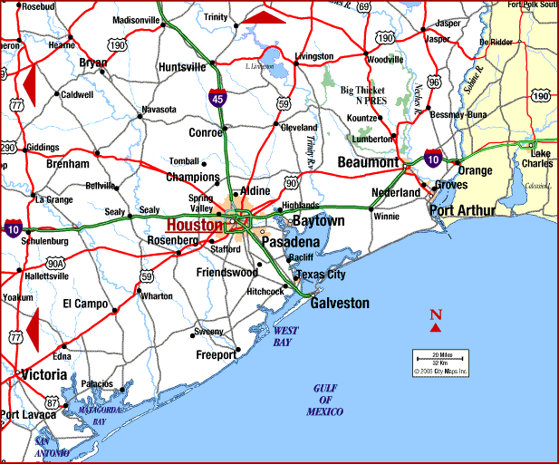 Map of Houston Texas