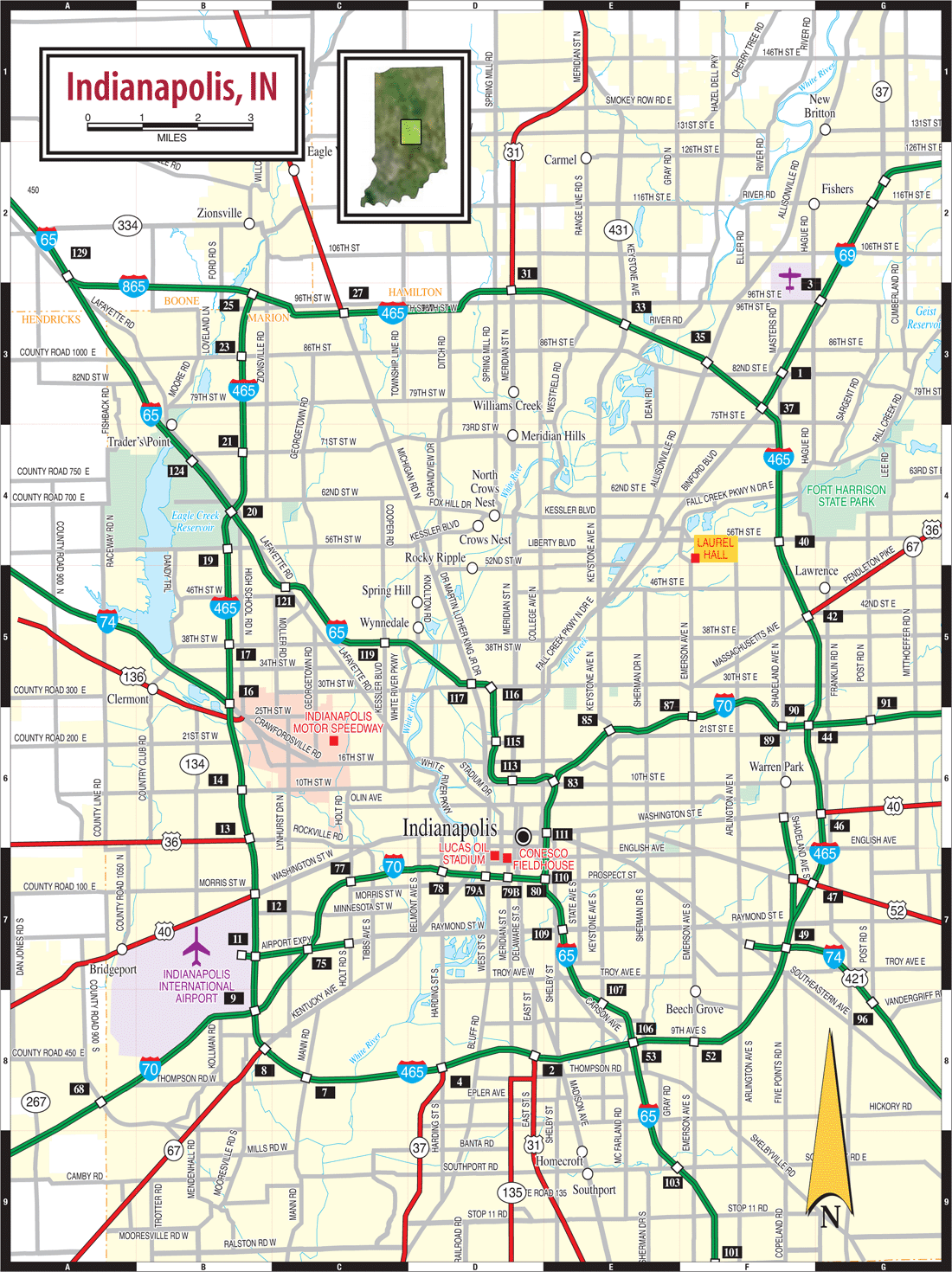 Map Of Indianapolis Indiana Travelsmaps