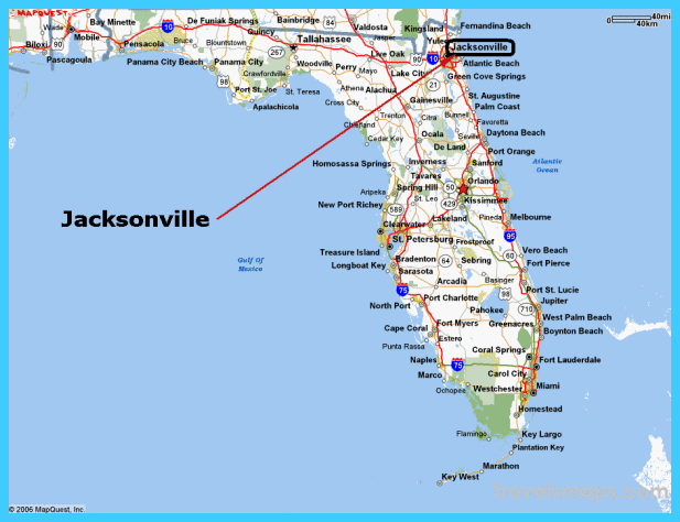 Map Of Jacksonville Florida Travelsmapscom 3622