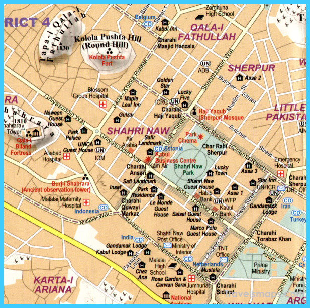 Map of Kabul - TravelsMaps.Com