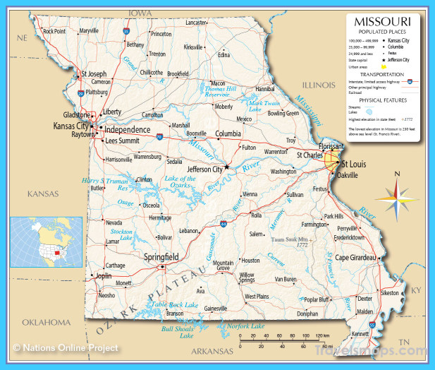 Map Of Kansas Missouri Travelsmapscom 7887