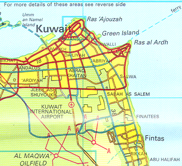 Map Of Kuwait City Travelsmapscom