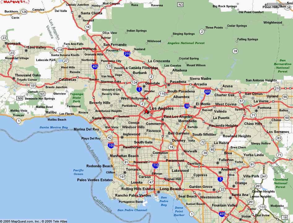 Map Of Los Angeles California Travelsmapscom