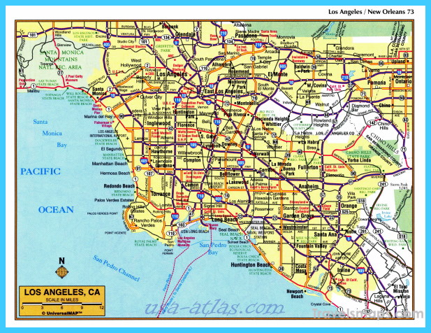 los angeles california map