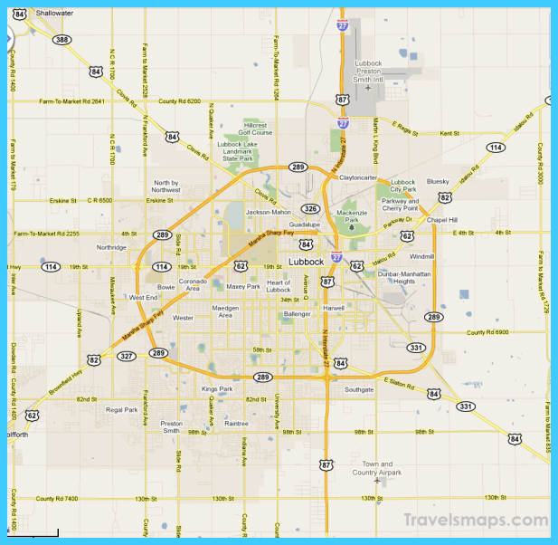 Map Of Lubbock Texas Travelsmapscom 0816