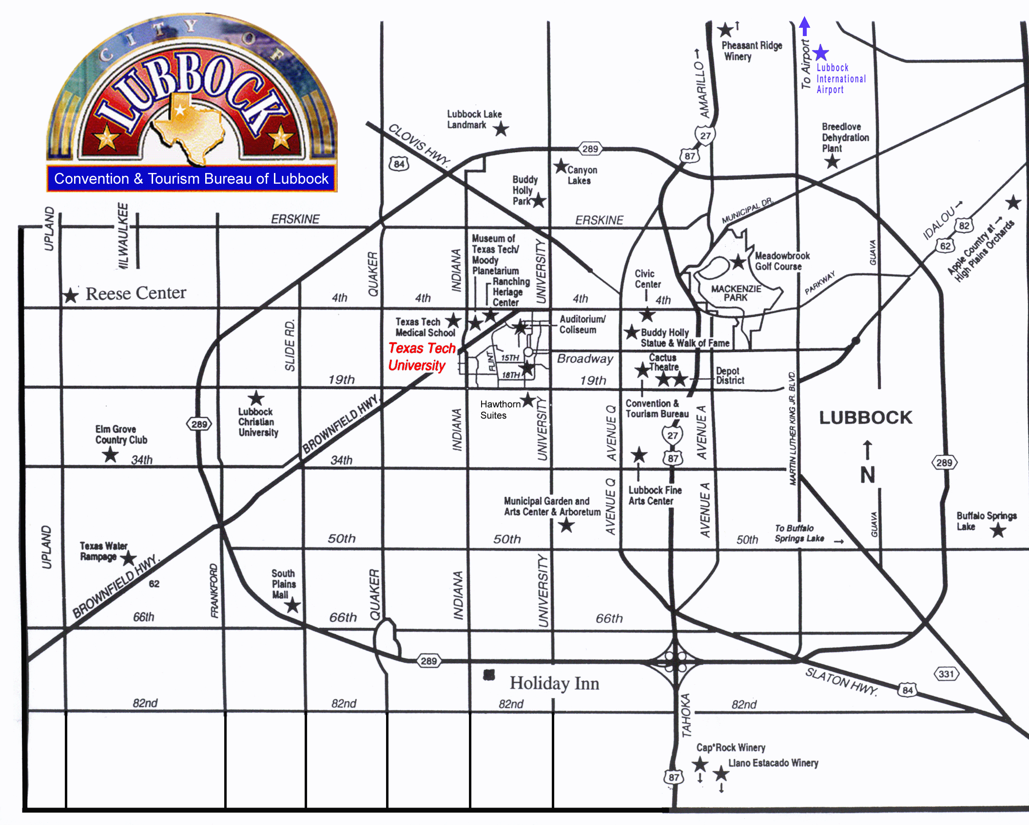 Map of Lubbock Texas TravelsMaps Com