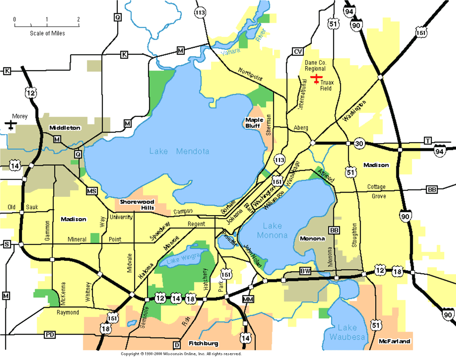 Map of Madison Wisconsin - TravelsMaps.Com