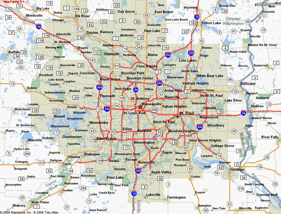 Map of Minneapolis Minnesota - TravelsMaps.Com