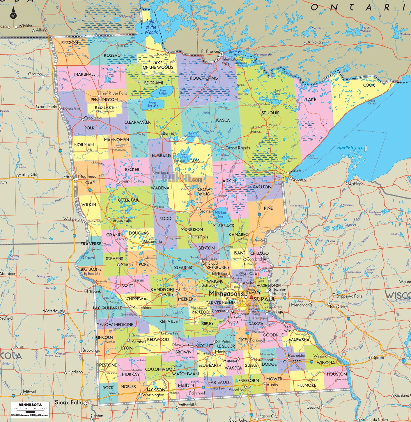 Map of Minneapolis Minnesota - TravelsMaps.Com