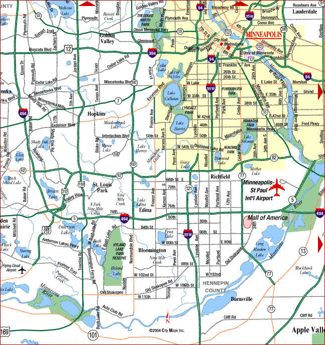 Map Of Minneapolis Minnesota Travelsmapscom 3240