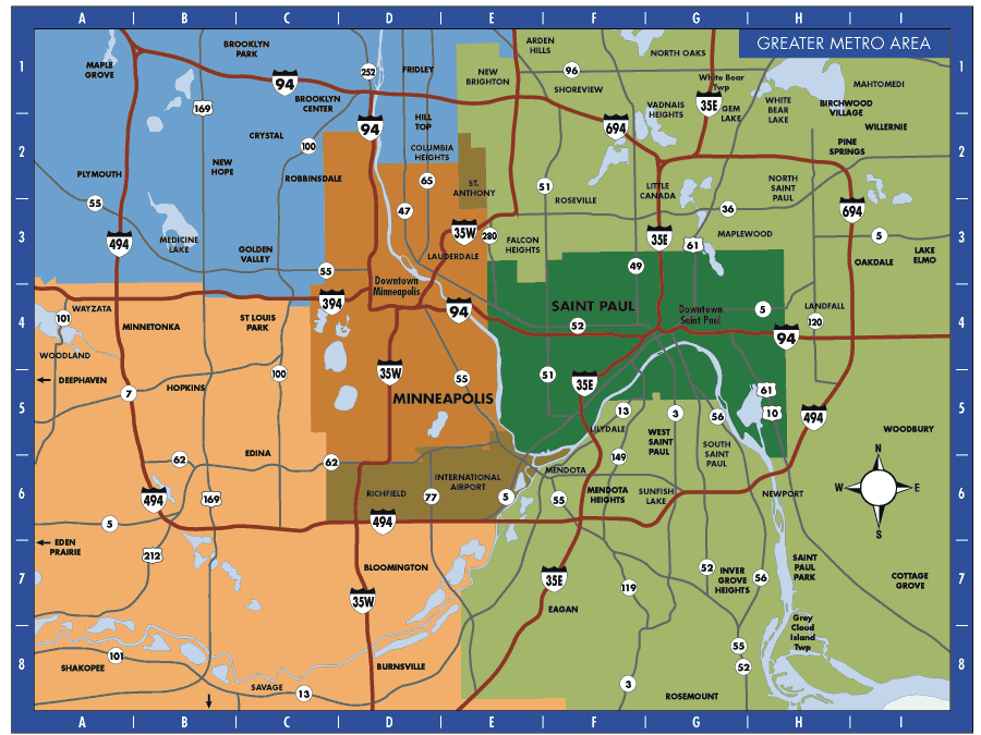 Map of Minneapolis Minnesota - TravelsMaps.Com