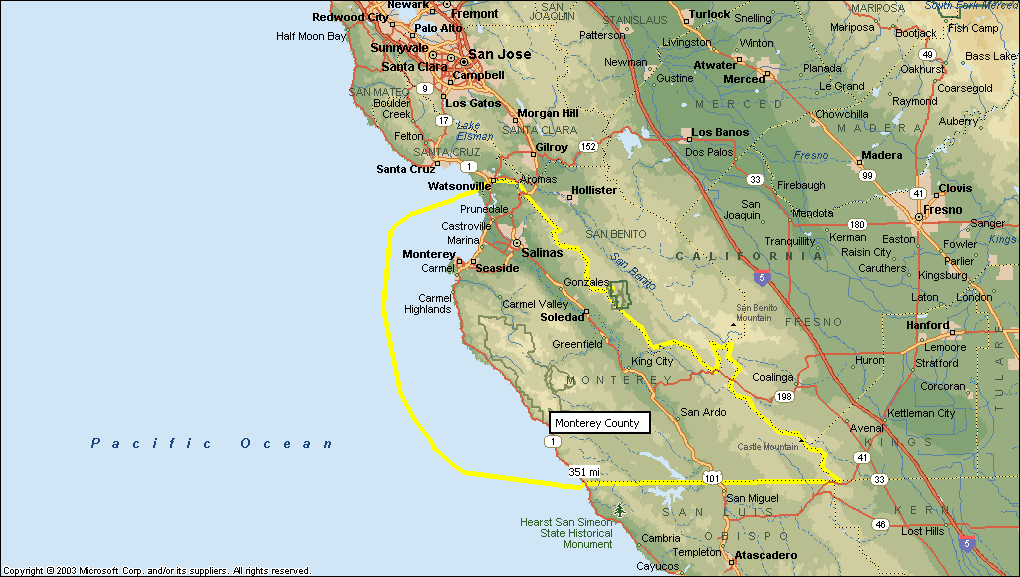 Map Of Monterey Travelsmapscom