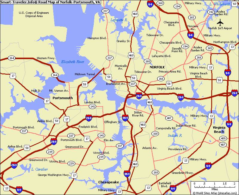 Map of Norfolk Virginia - TravelsMaps.Com