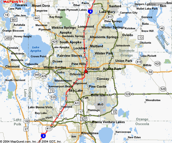 Map of Orlando Florida - TravelsMaps.Com