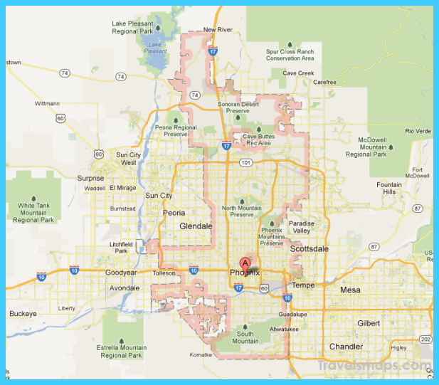 Map Of Phoenix Arizona Travelsmapscom 0398