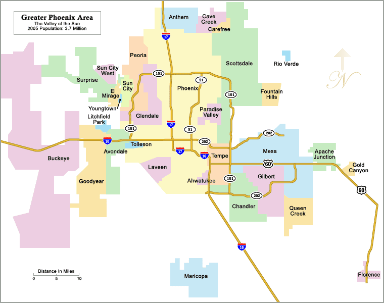 Map Of Phoenix Arizona Travelsmapscom