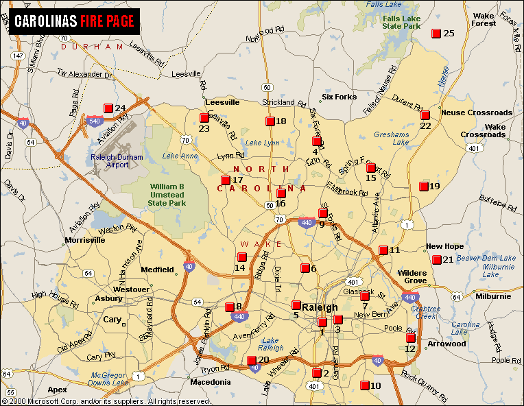 Map of Raleigh North Carolina