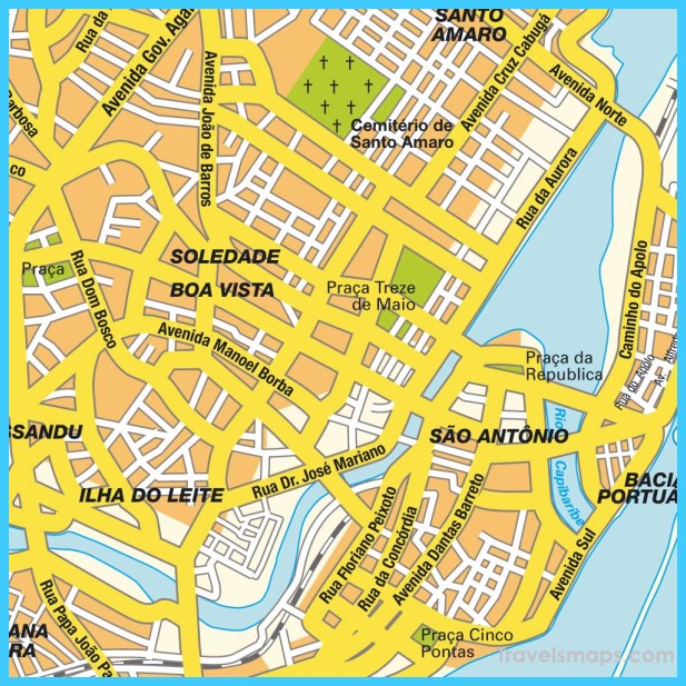 Map of Recife - TravelsMaps.Com