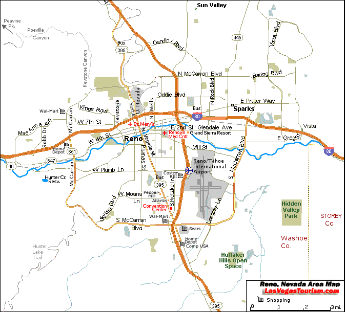 Printable Map Of Reno Nevada