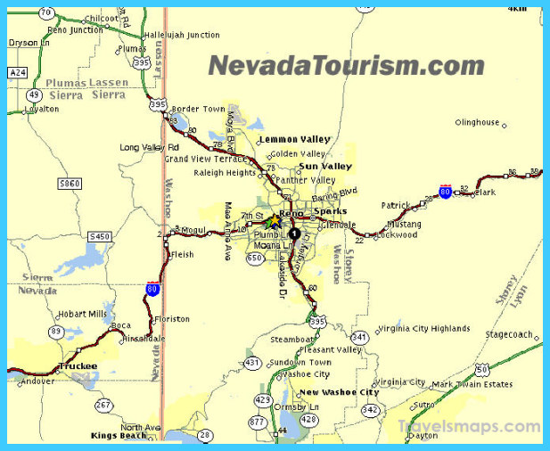 Map Of Reno Nevada Travelsmapscom 1071