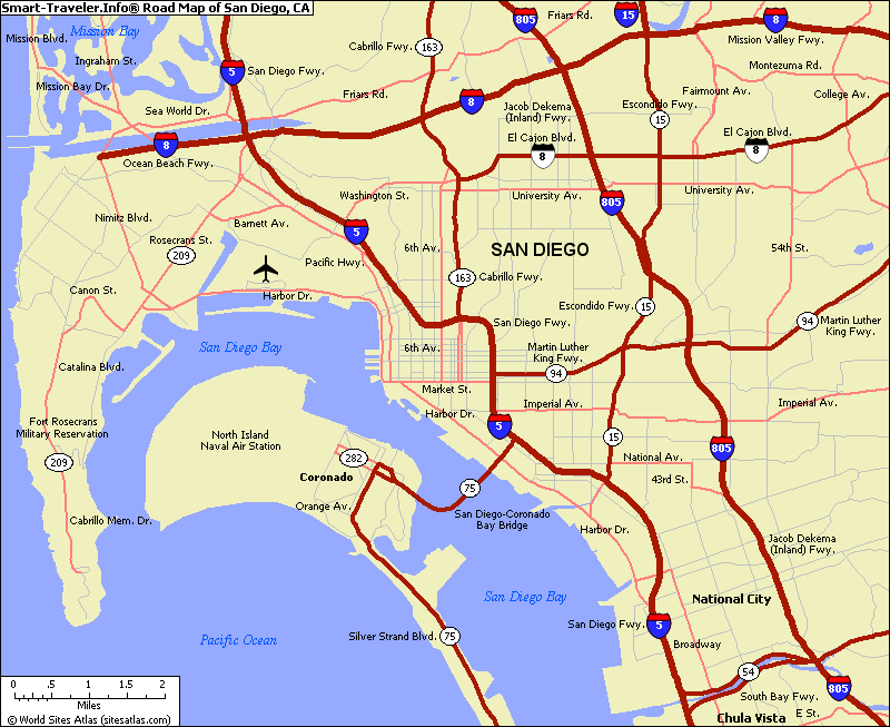 Map Of San Diego California Travelsmapscom