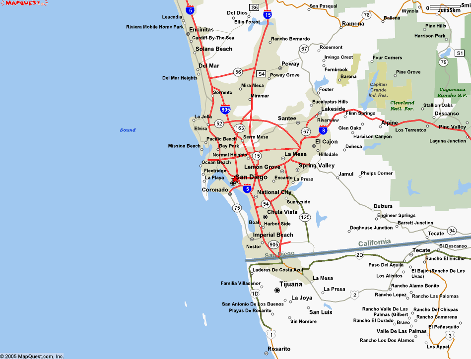 san diego california map satellite