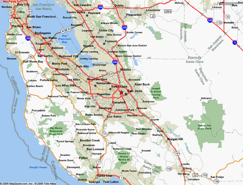 Map of San Jose California