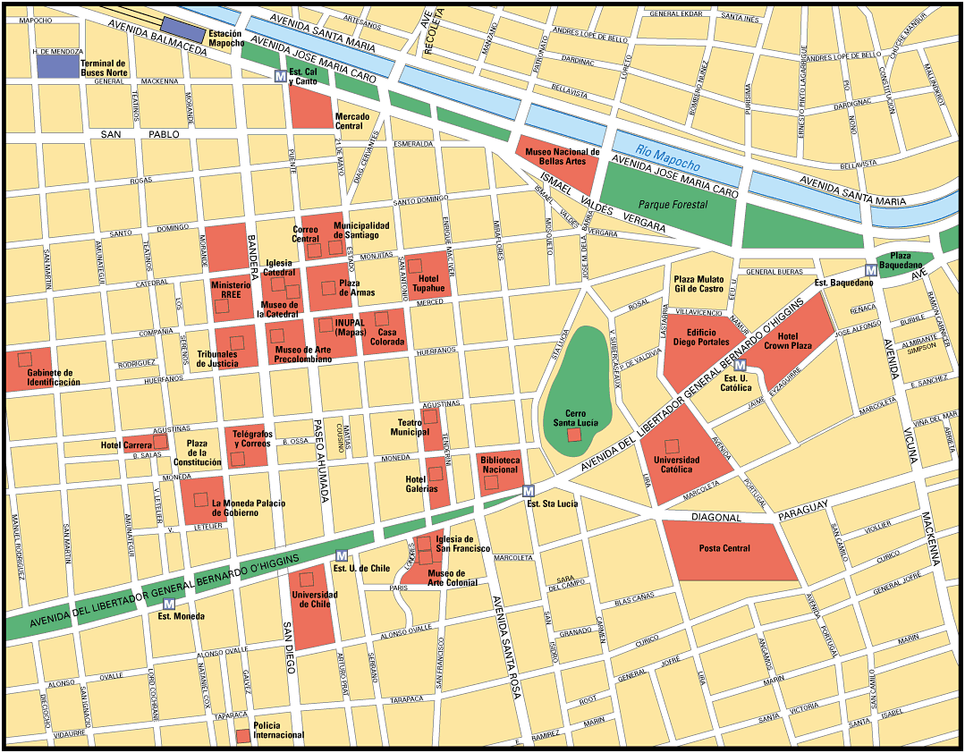 Map of Santiago - TravelsMaps.Com