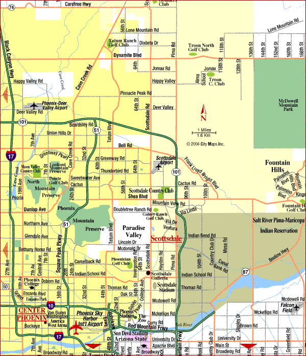 Map of Scottsdale Arizona - TravelsMaps.Com