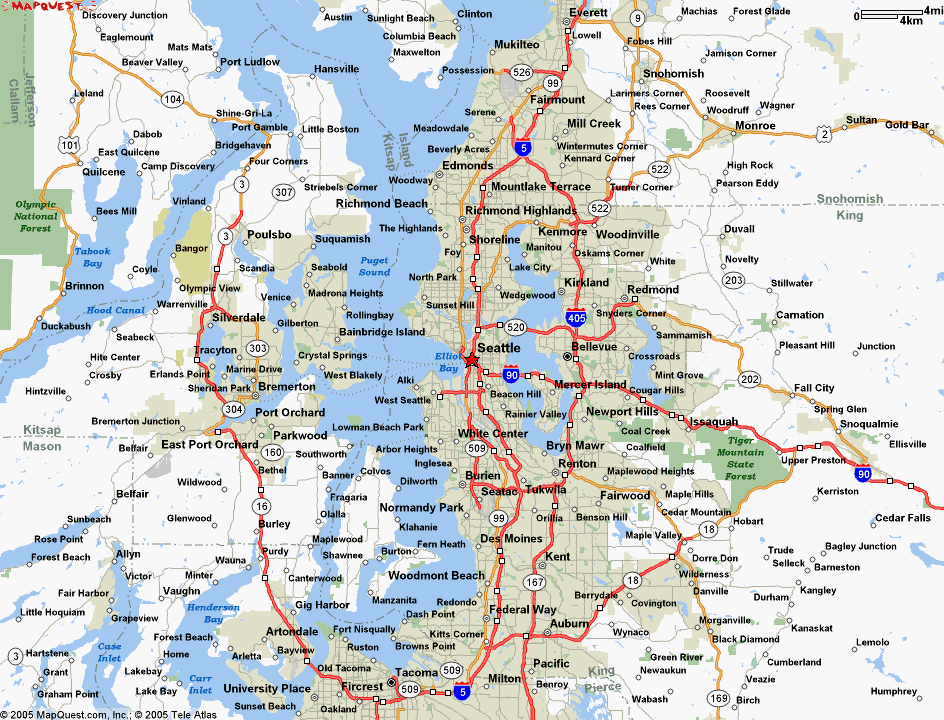 Map of Seattle Washington - TravelsMaps.Com