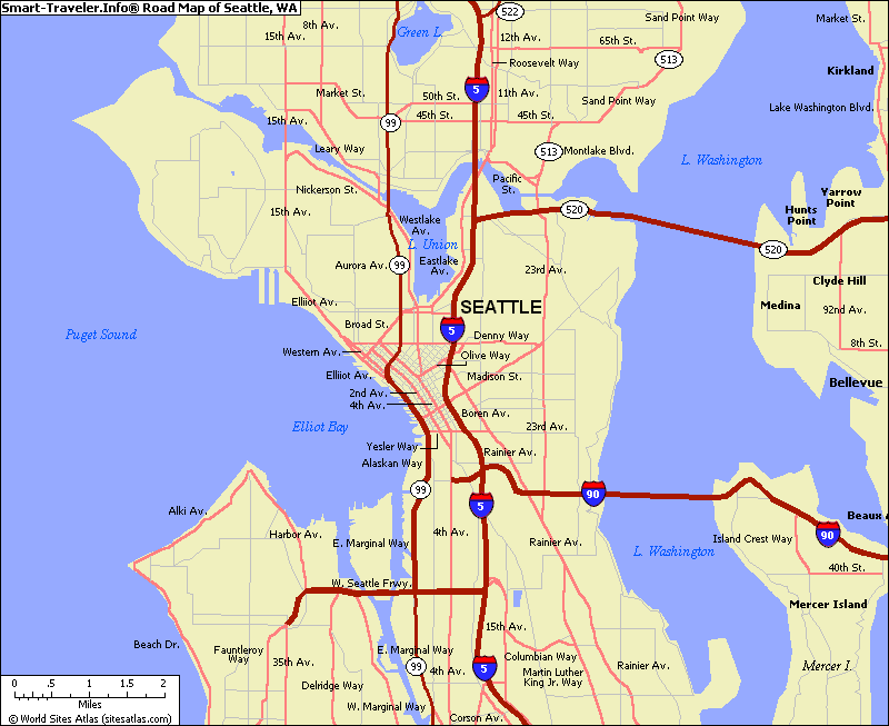 Map of Seattle Washington - TravelsMaps.Com