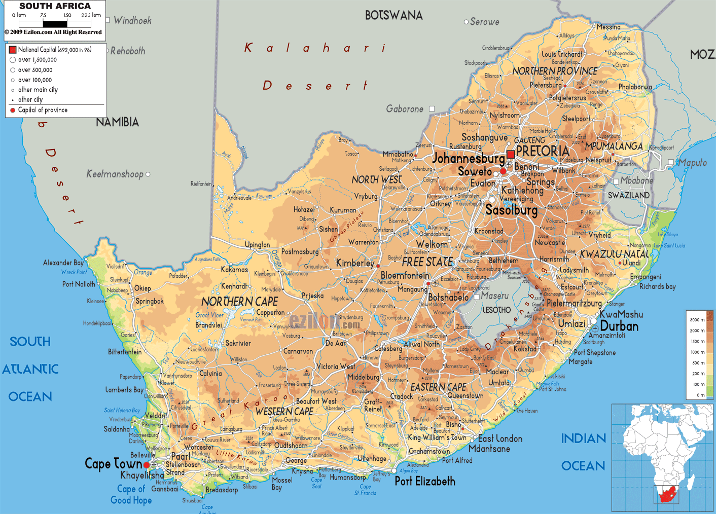 Map of South Africa - TravelsMaps.Com